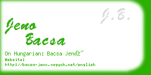 jeno bacsa business card